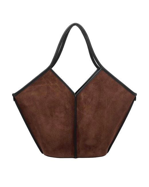Hereu Brown Suede Calella Tote Distressed