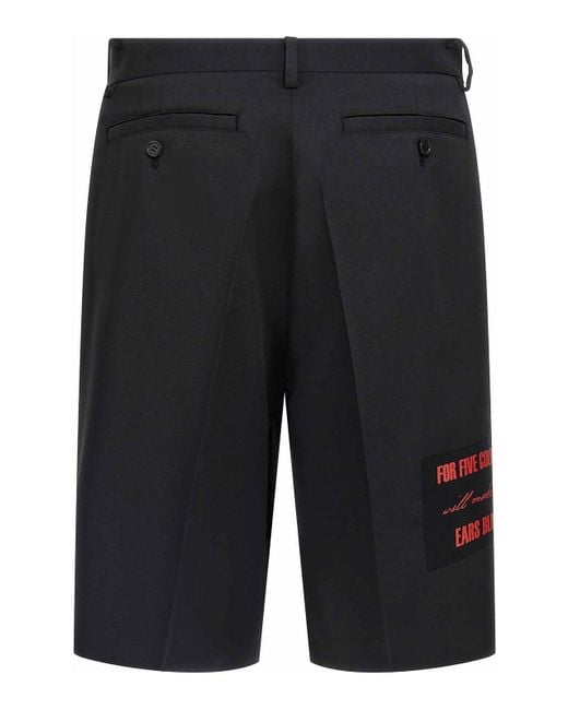 Undercover Black Patch Bermuda Shorts for men