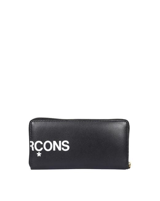 Comme des Garçons Black Zip Around Logo Wallet