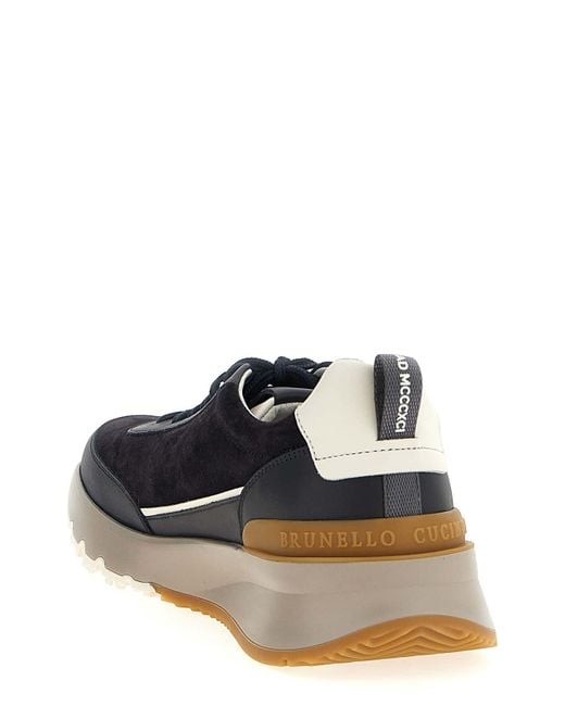 Brunello Cucinelli Blue Runners Sneakers for men