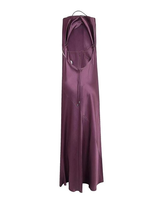 Pinko Purple Spelled Satin Dress