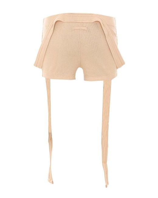 Jean Paul Gaultier White Nude Ribbed Shorts
