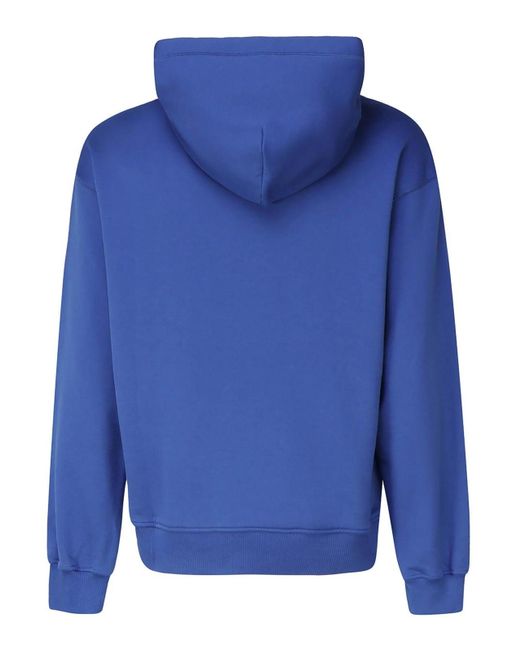Dolce & Gabbana Blue Sweatshirt With Logo Metal Plaque for men