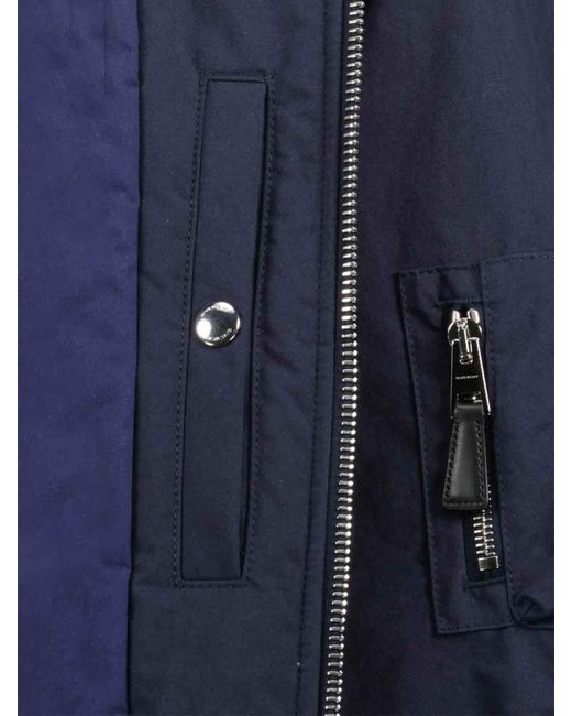 Givenchy Blue Cotton Blend Bomber Jacket for men