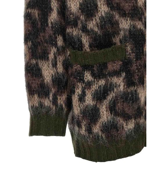 R13 Black Animal Print Cardigan