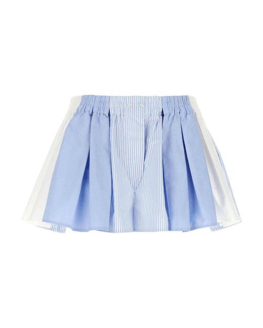 Alexander Wang Blue 'Pleated Boxer' Shorts