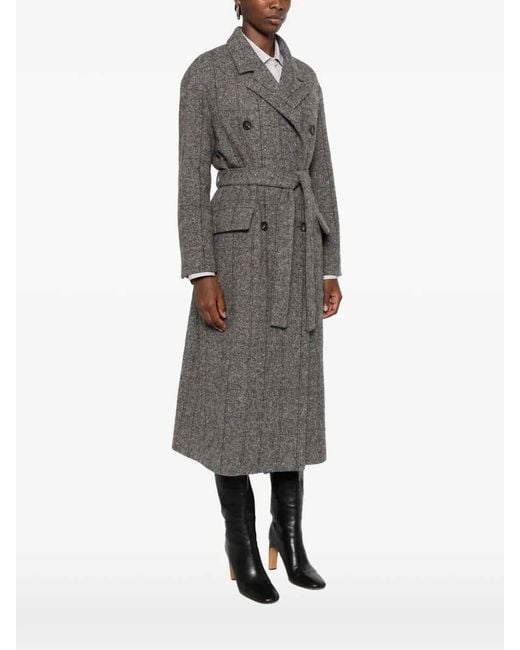 Brunello Cucinelli Gray Double Breasted Coat