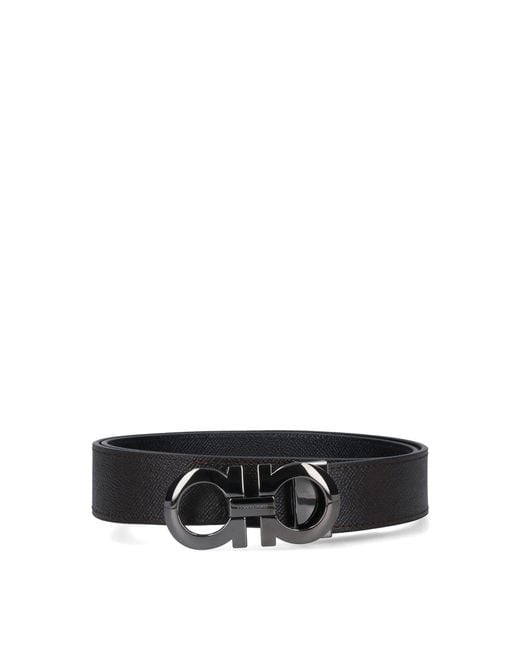 Ferragamo White Reversible Belt for men