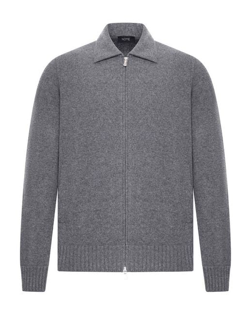 Nome Gray Cashmere Jacket With Zip for men