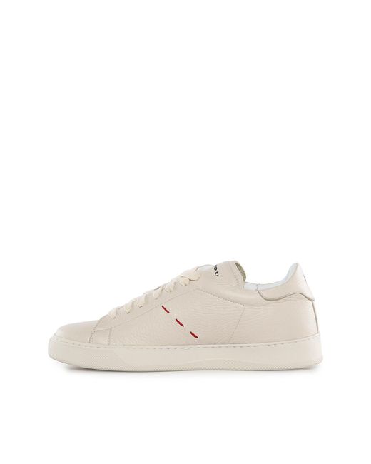Kiton White Leather Sneaker for men