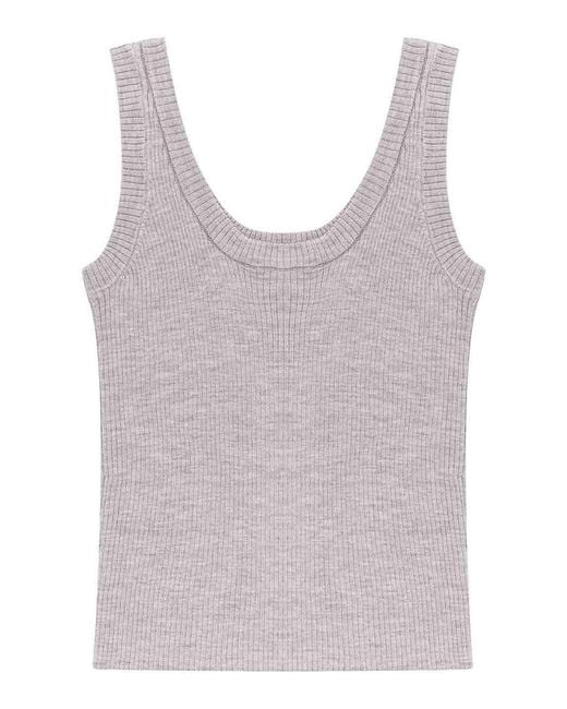 Brunello Cucinelli Gray T-Shirt And Pebble Pole