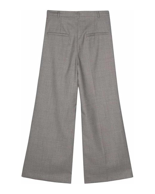 Low Classic Gray Wide Wool Trouser