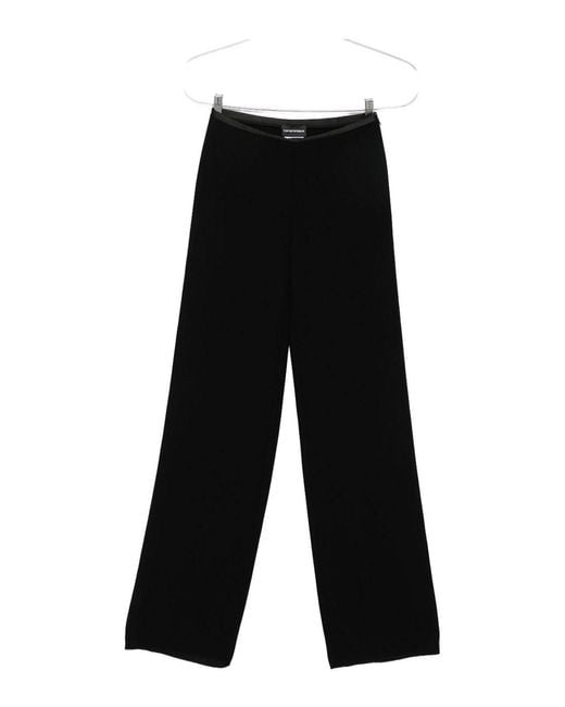Emporio Armani Black Straight-Leg Trousers