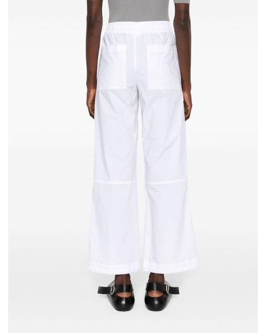 P.A.R.O.S.H. White Straight-leg Cotton Cargo Trousers