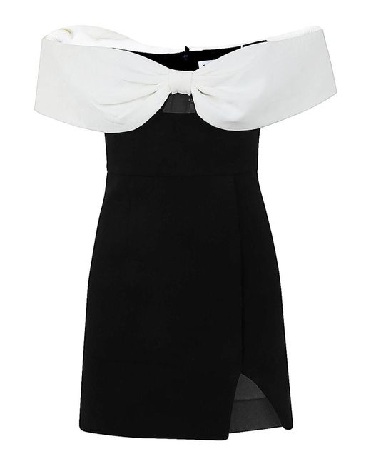 Self-Portrait Black Crepe Bow Mini Dress