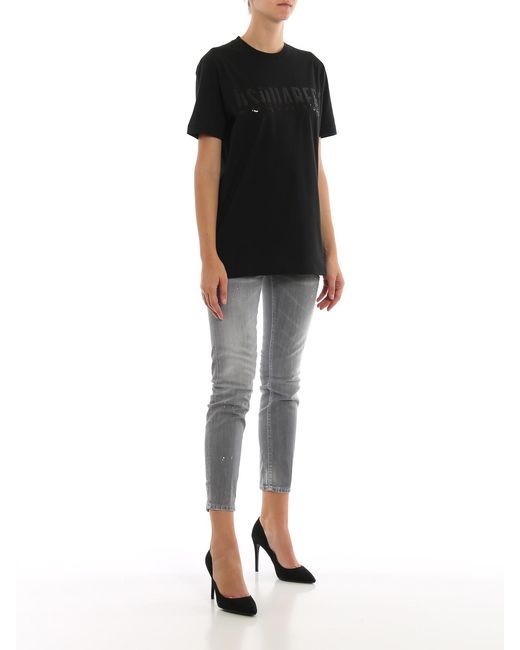 DSquared² Gray Jennifer Cropped Jeans