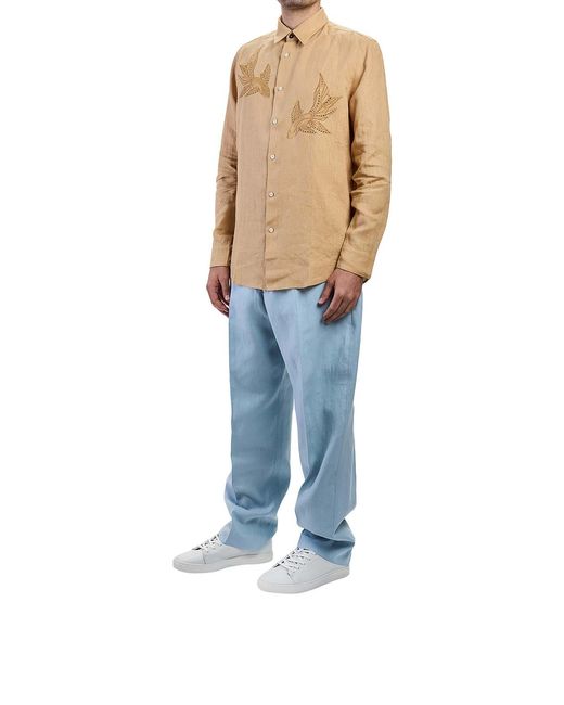 Paul Smith Natural Kingyo Embroidery Shirt for men