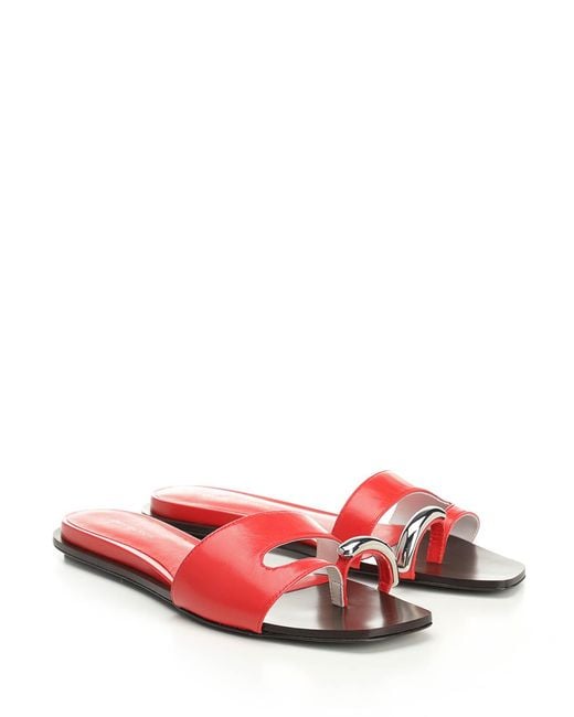 Tory Burch Red Pierced Slider