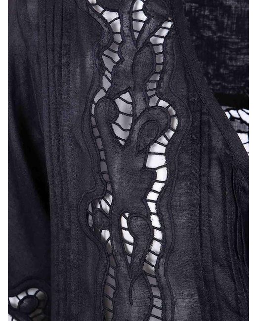 Seventy Black Ramie Embroidered Dress