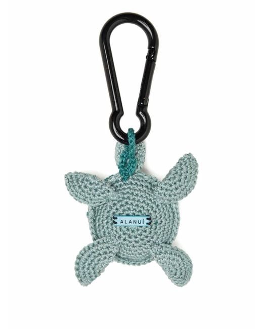 Alanui Green Turtle Crochet Keyring