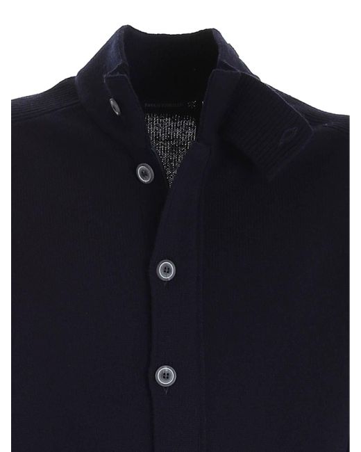 Paolo Fiorillo Blue Buttoned Cardigan for men