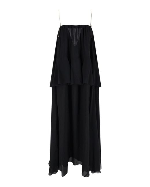 Chloé Black Silk Maxi Dress