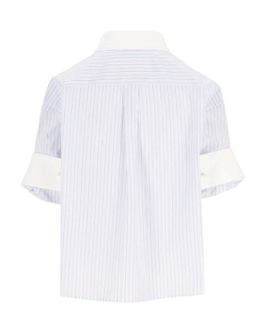 Acne White Short-Sleeved Button-Up Shirt