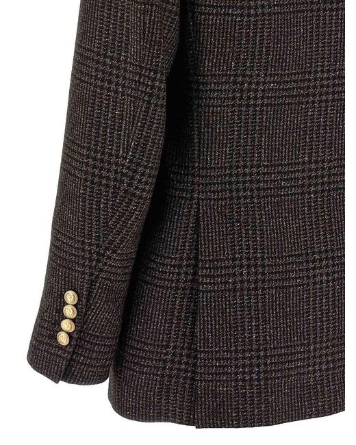 Brunello Cucinelli Black Prince Of Wales Blazer for men
