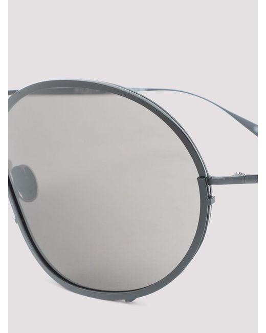 Alaïa Gray Round Metal 93 Sunglasses