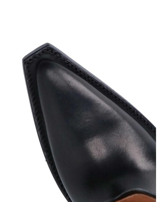 Maison Margiela Black Heel-Less Squared Toe Leather Boots