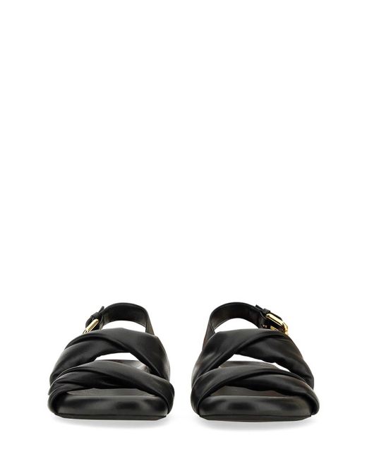 Marni Black Leather Sandal
