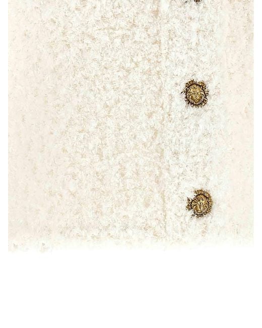 Balmain Natural Cardigan Tweed Plumetis