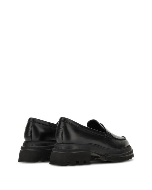 Hogan Black 10-Storey Smooth Leather Loafers