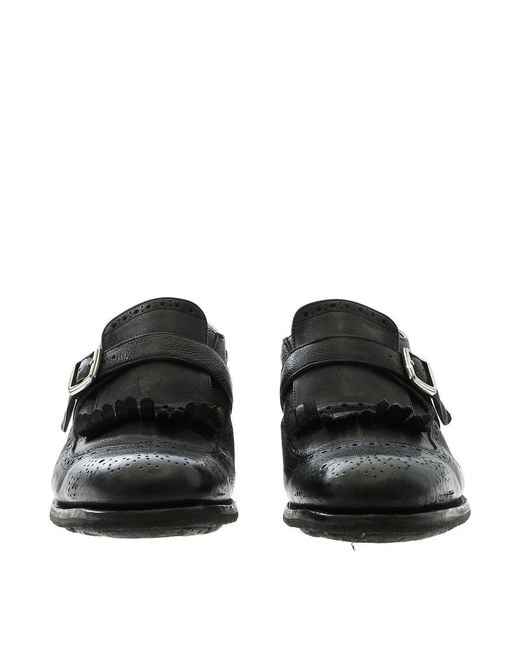 Church's Black Vintage Effect Monk Strap for men