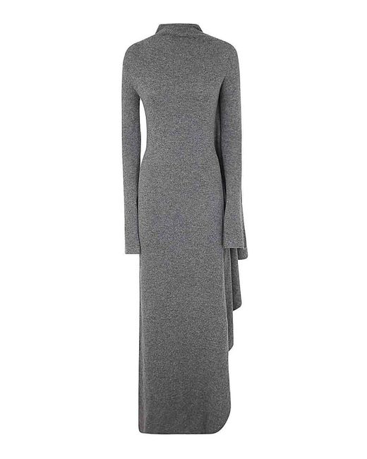 Ann Demeulemeester Gray Zorka Long Asymmetric Draped Dress