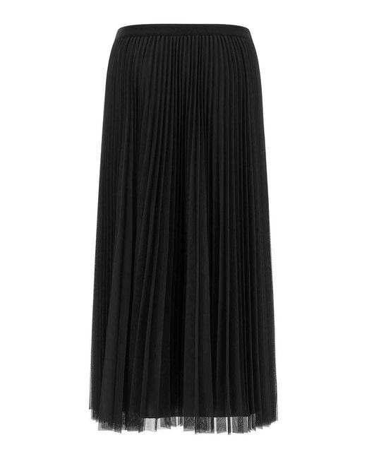 Fabiana Filippi Black Tulle Pleated Skirt