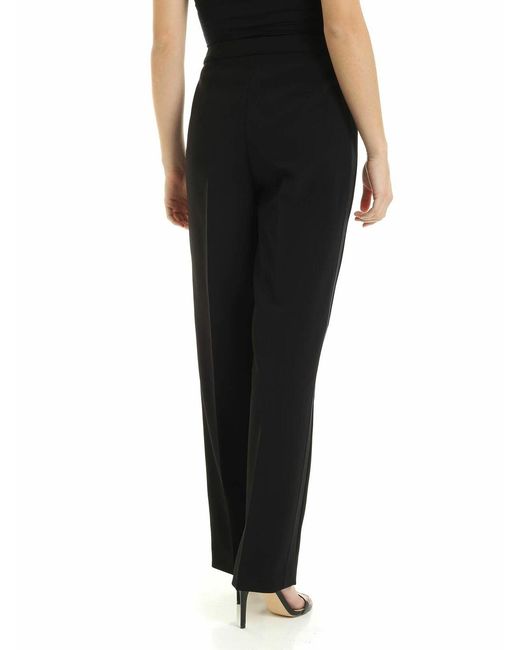 Moschino Black Cornely Embroidery Crepe Trousers