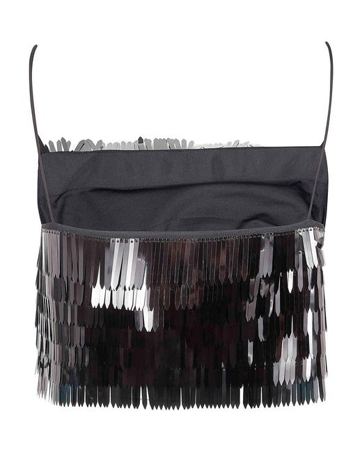 Self-Portrait Black Sequin Top