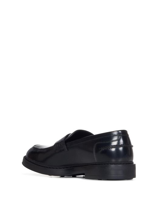 Doucal's Blue Shiny Patent Penny Loafers for men