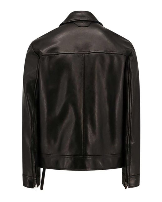Salvatore Santoro Black Leather Jackets for men