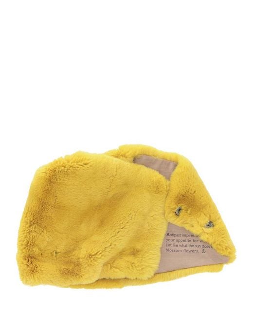 Antipast Yellow Fur Muffler Scarf