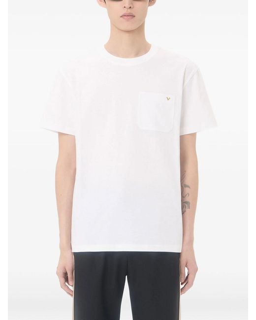 Valentino Garavani White T-Shirt Jersey Vgold for men