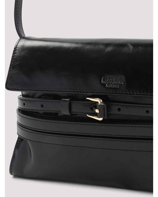 Moschino White Leather Shoulder Bag