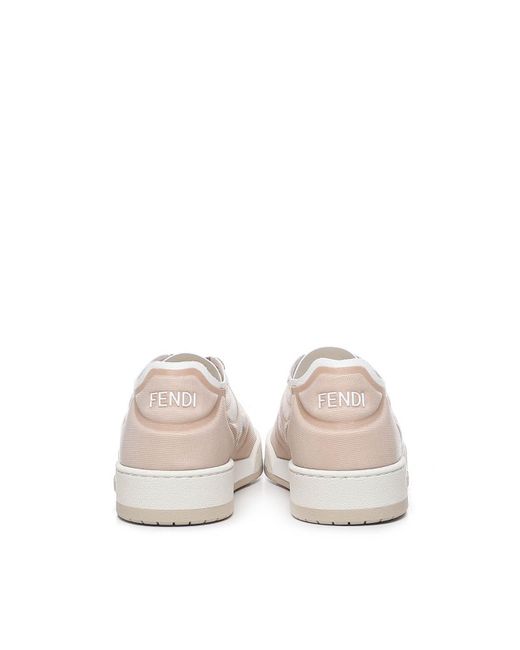 Fendi Pink Logo Sneakers In Fabric
