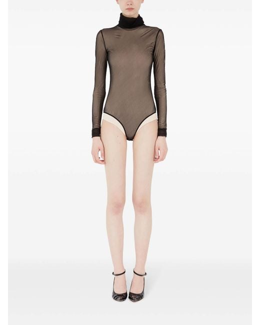 Maison Margiela Gray Sheer Bodysuit