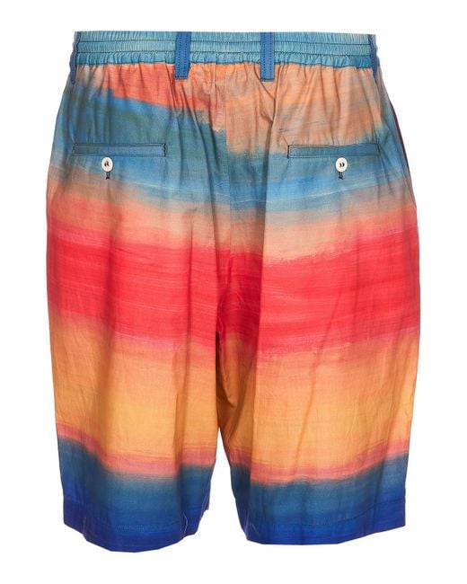 Marni Orange Bermuda Dark Side Of The Moon Print for men