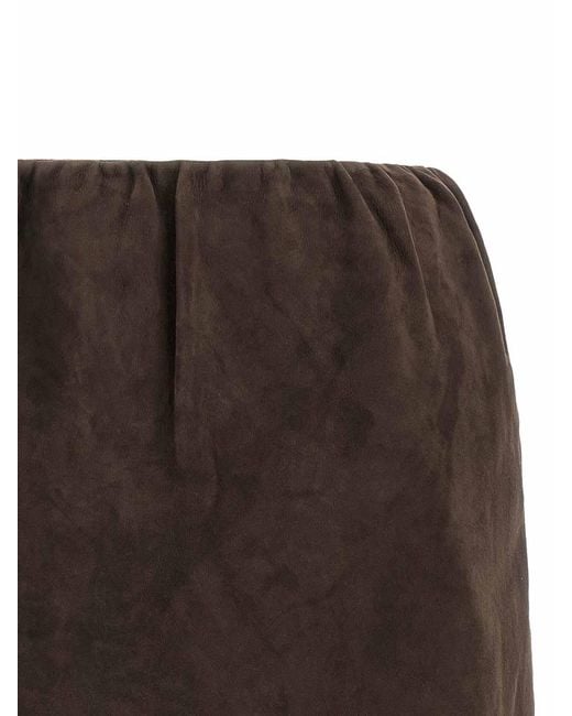 ROTATE BIRGER CHRISTENSEN Brown Suede Skirt