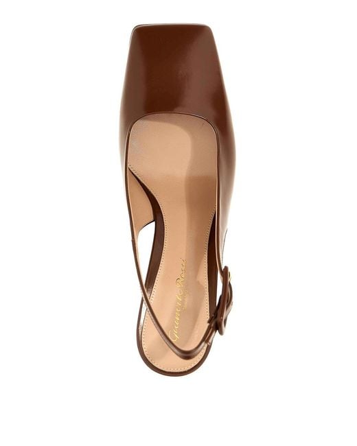Gianvito Rossi Brown Ric Slingbacks