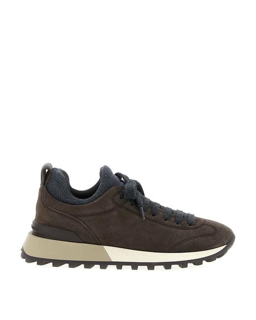 Brunello Cucinelli Black Suede Sneaker