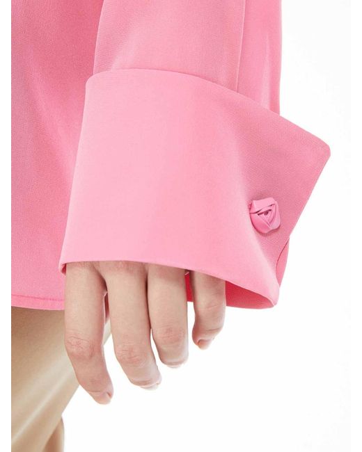 Sportmax Pink Silk Blouse With Sash